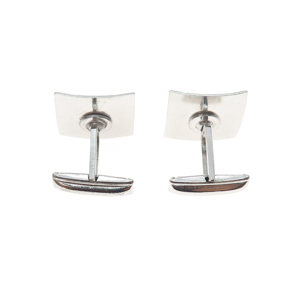 925 Sterling Silver Vintage Engraved Modernist Cufflinks