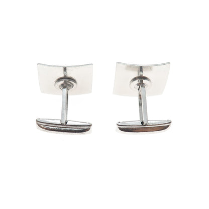 925 Sterling Silver Vintage Engraved Modernist Cufflinks