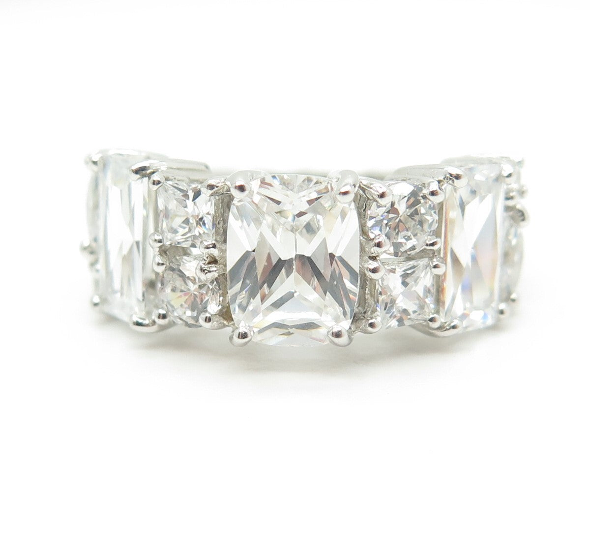 HAN 925 Sterling Silver Multi-C Z Ring Size 7