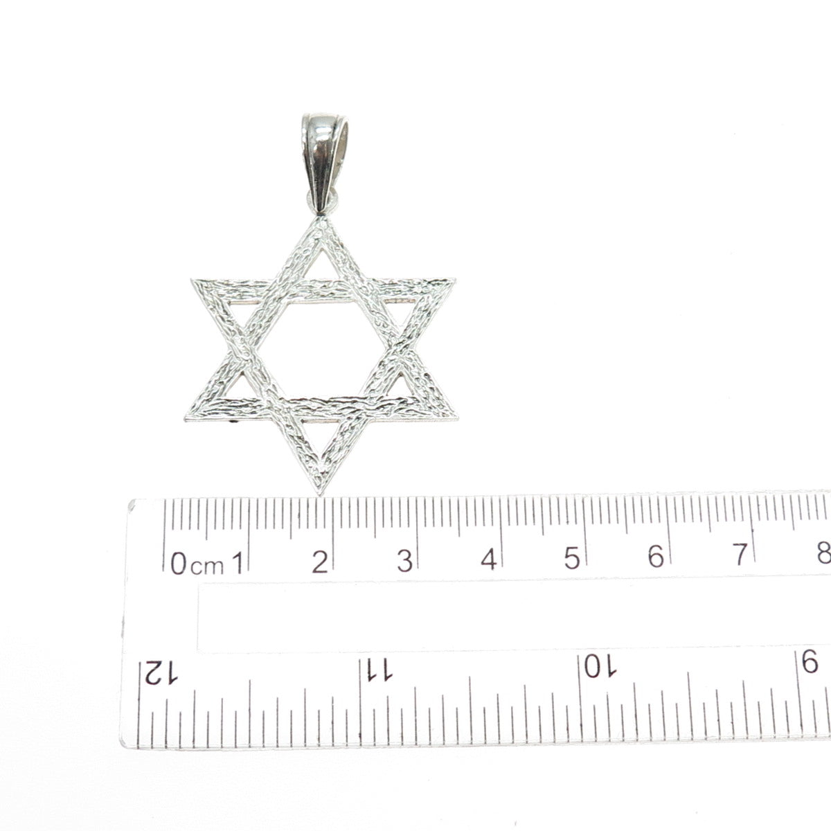 925 Sterling Silver Vintage Star of David Charm Pendant