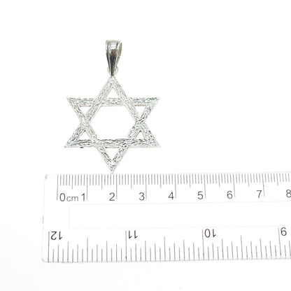 925 Sterling Silver Vintage Star of David Charm Pendant