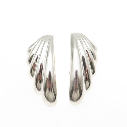 Mikal-Jon Bayanihan 925 Sterling 14K Posts Vintage Modernist Omega Back Earrings