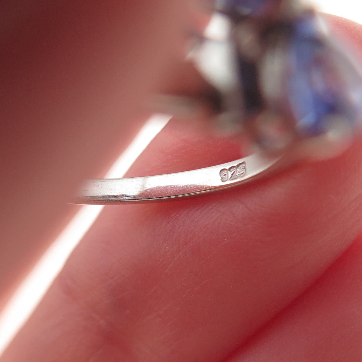 Chuck Clemency 925 Sterling Silver Real Tanzanite Bypass Ring Size 7.25