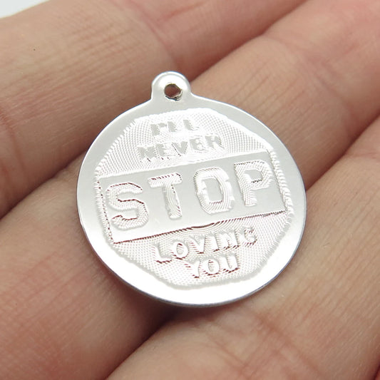 925 Sterling Silver Vintage Jeanor "I'll Never Stop Loving You" Pendant