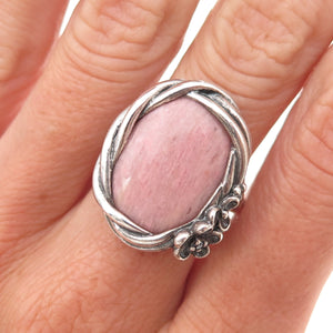 Pandora 925 Sterling Silver Real Rhodonite Wanda's Garden Ring Size 5