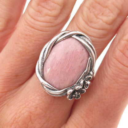 Pandora 925 Sterling Silver Real Rhodonite Wanda's Garden Ring Size 5