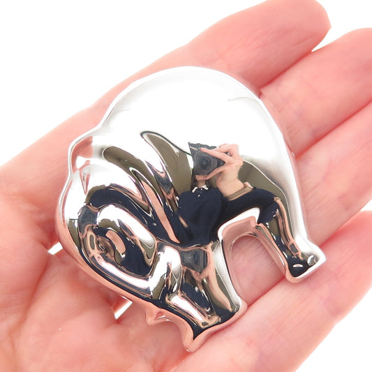 925 Sterling Silver Vintage Mexico Elephant Pin Brooch / Pendant