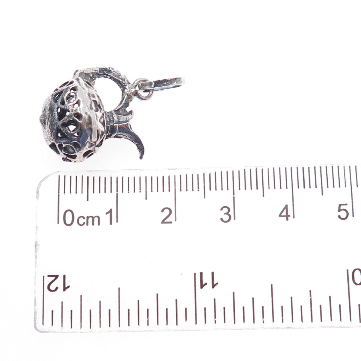 925 Sterling Silver Vintage Ornate Pitcher Oxidized Mini 3D Charm Pendant