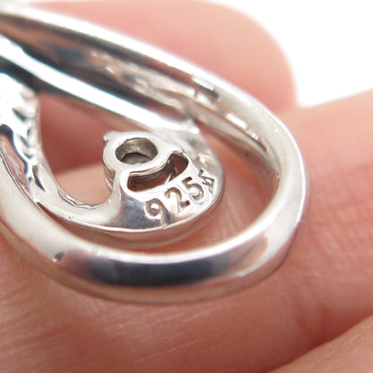 925 Sterling Silver Real Round-Cut Diamond Infinity Slide Pendant