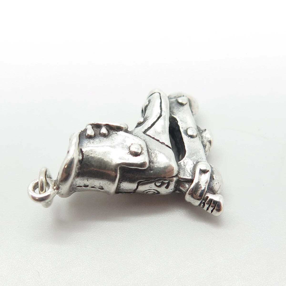 925 Sterling Silver Vintage Roller Skates Handcrafted 3D Pendant