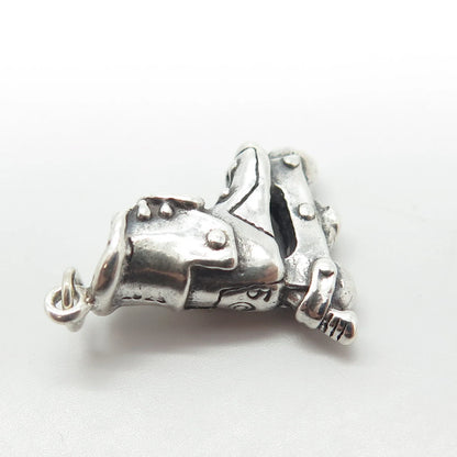 925 Sterling Silver Vintage Roller Skates Handcrafted 3D Pendant