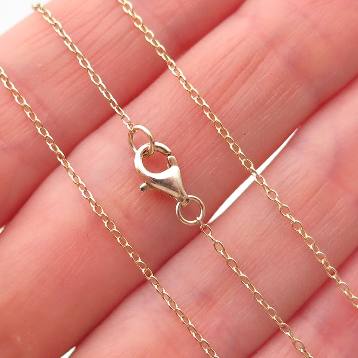 925 Sterling Silver Gold Plated Cable Chain Necklace 20"