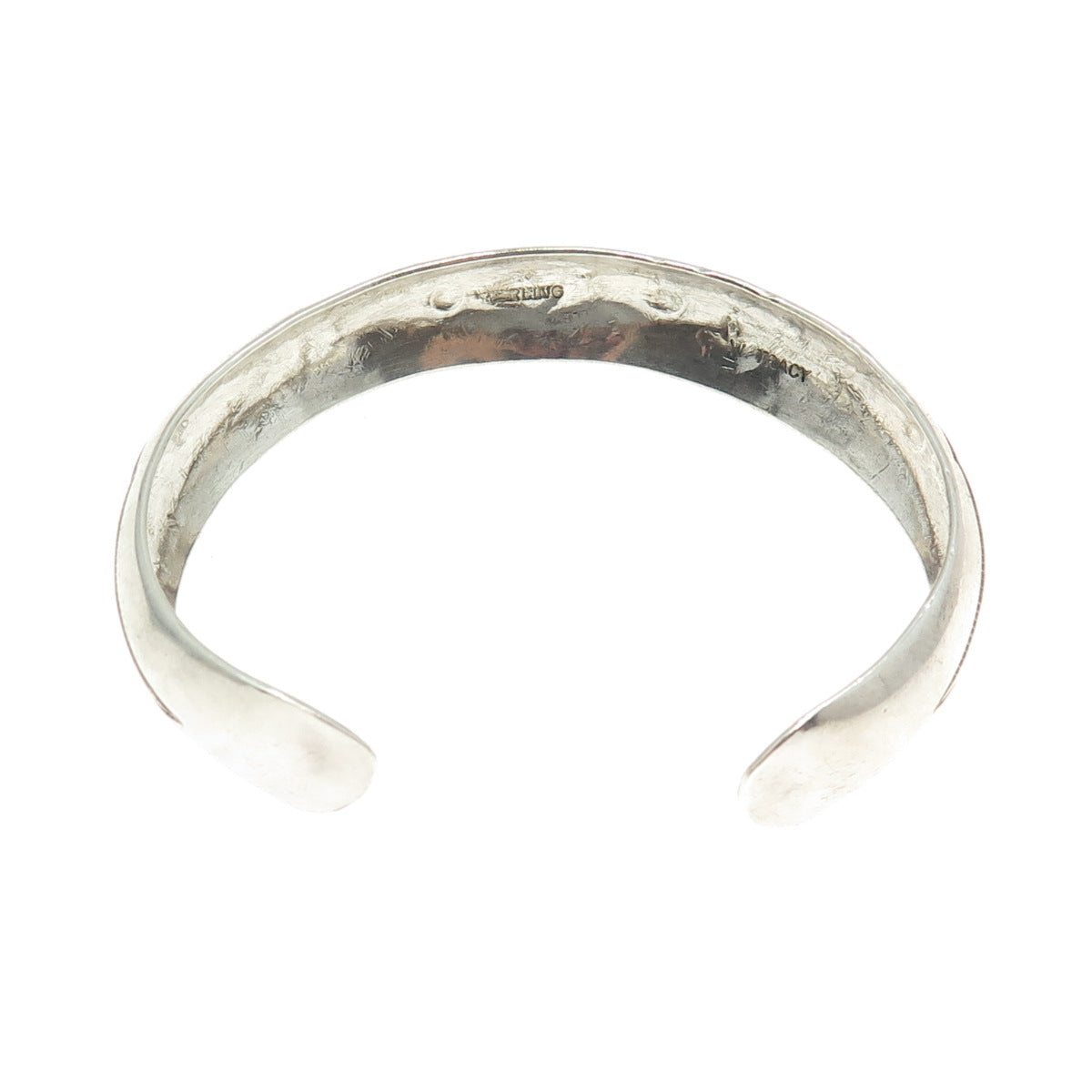 TRACY 925 Sterling Silver Vintage Southwestern Engraved Cuff Bracelet 6.5"