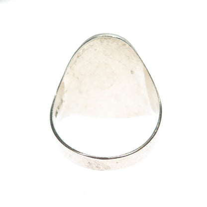 Old Pawn 925 Sterling Silver Vintage Southwestern Turquoise Inlay Ring Size 10