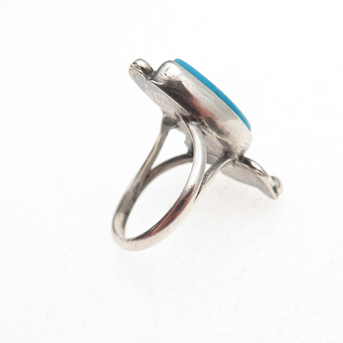 Old Pawn 925 Sterling Silver Vintage Southwestern Turquoise Ring Size 2.5