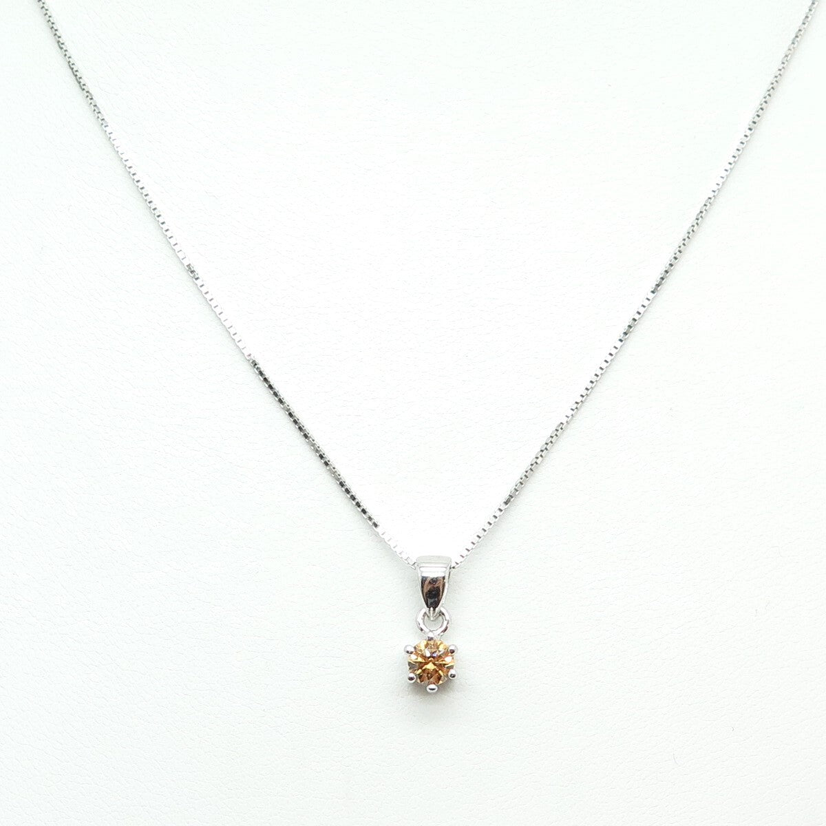925 Sterling Silver Italy Swarovski Imperial-Crystal Box Chain Necklace 16"