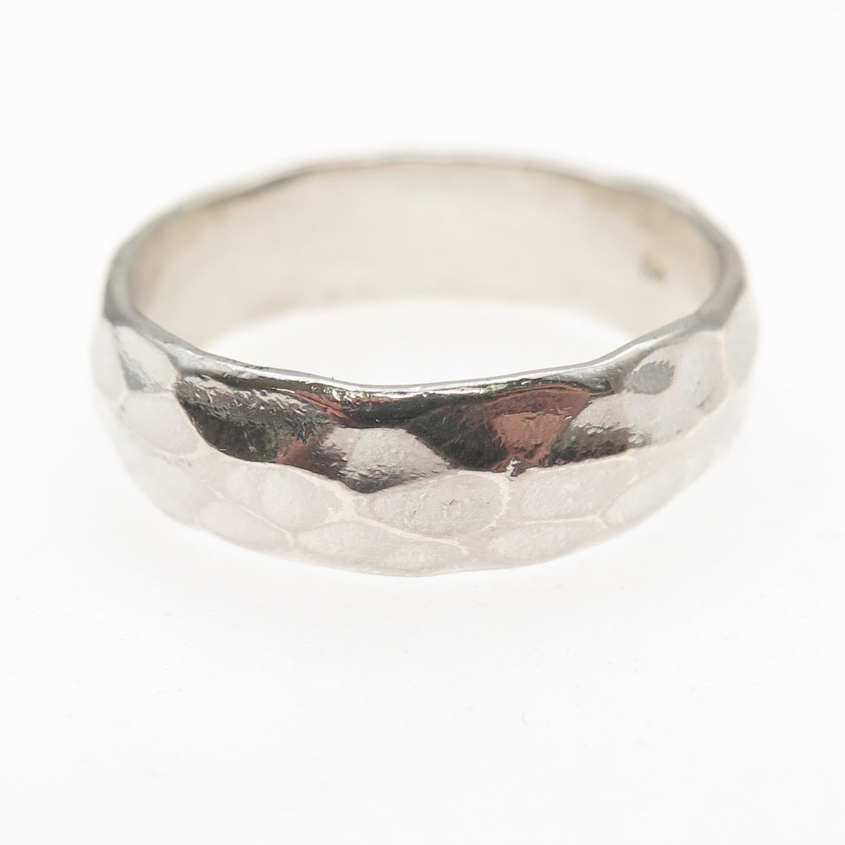 925 Sterling Silver Vintage Wedding Hammered Band Ring Size 11