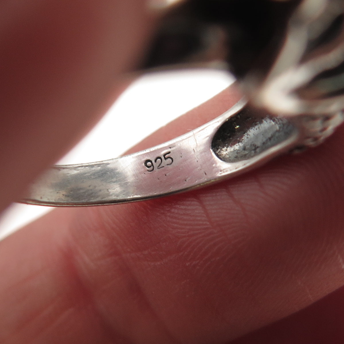 925 Sterling Silver Vintage Elephant Oxidized Ring Size 7