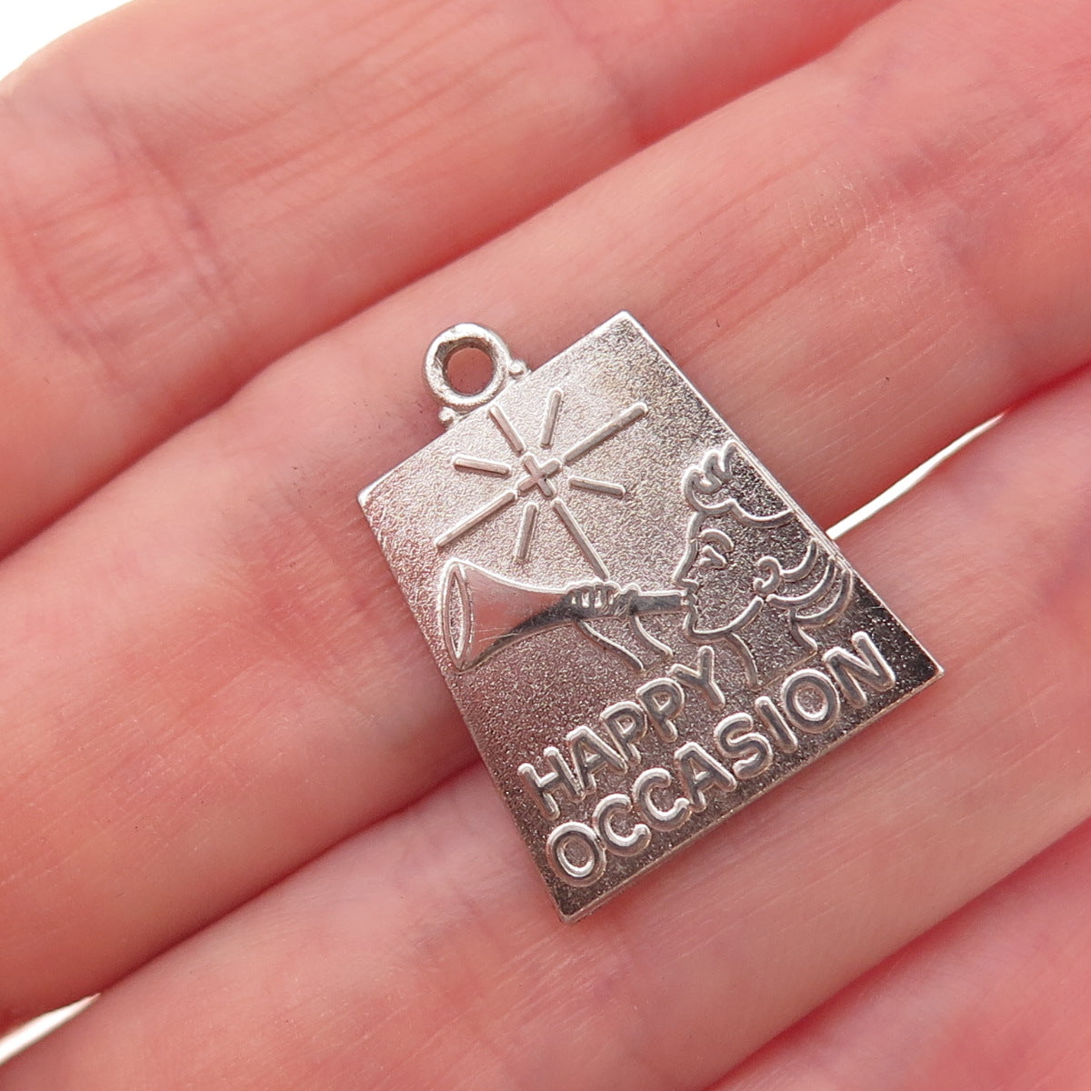 925 Sterling Silver Vintage Happy Occasion Charm Pendant