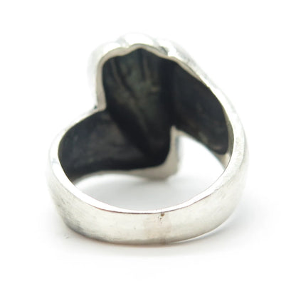 925 Sterling Silver Vintage Ribbed Ring Size 7