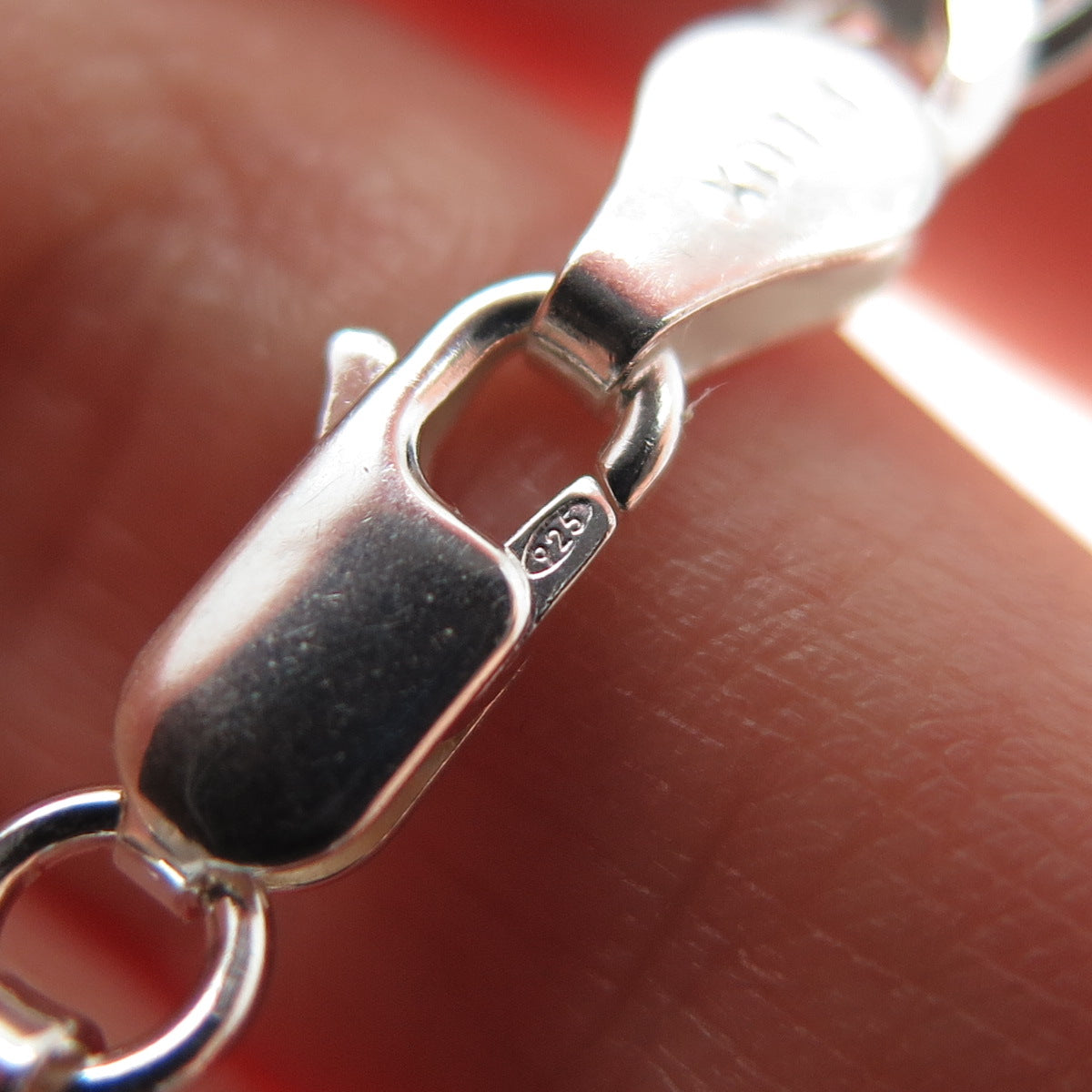 925 Sterling Silver Vintage Italy Figaro Link Bracelet 8"