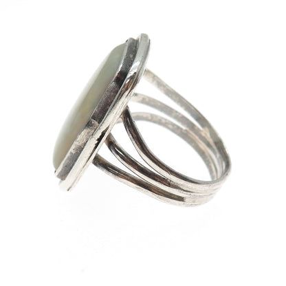 Old Pawn 925 Sterling Silver Vintage Southwestern Opal Tribal Ring Size 12.5