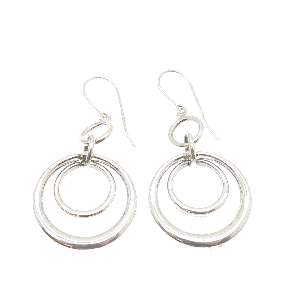 ROSS SIMONS 925 Sterling Silver Circle Dangling Earrings