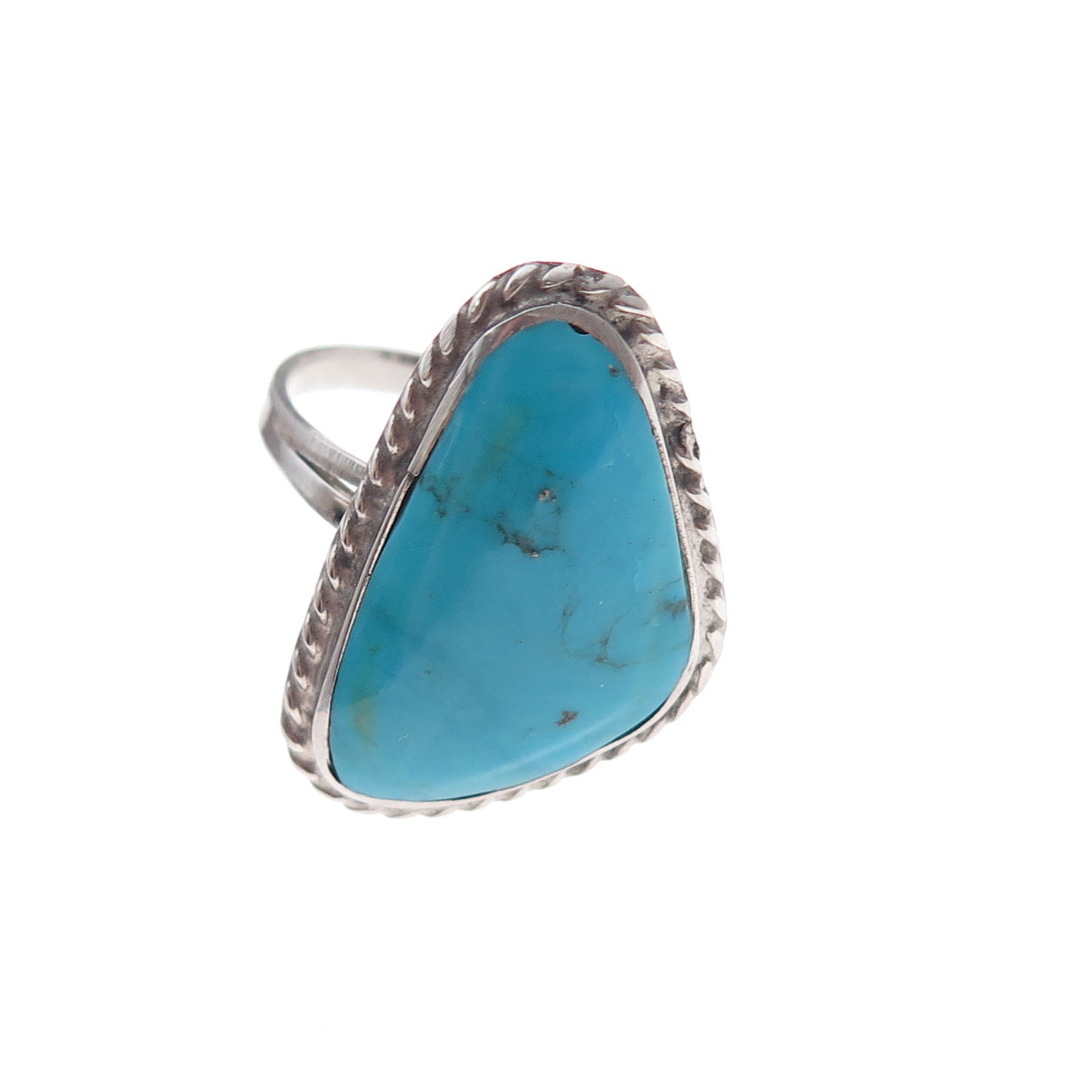 Old Pawn 925 Sterling Silver Vintage Southwestern Turquoise Tribal Ring Size 8.5