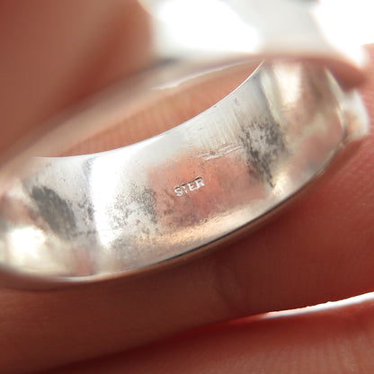 925 Sterling Silver Vintage God is Love Adjustable Band Ring Size 6.75