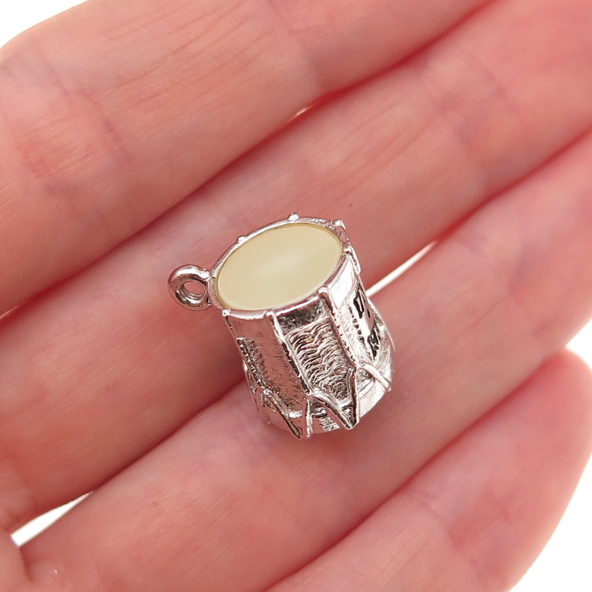 925 Sterling Silver Vintage 1776–1976 Bicentennial Drum 3D Charm Pendant