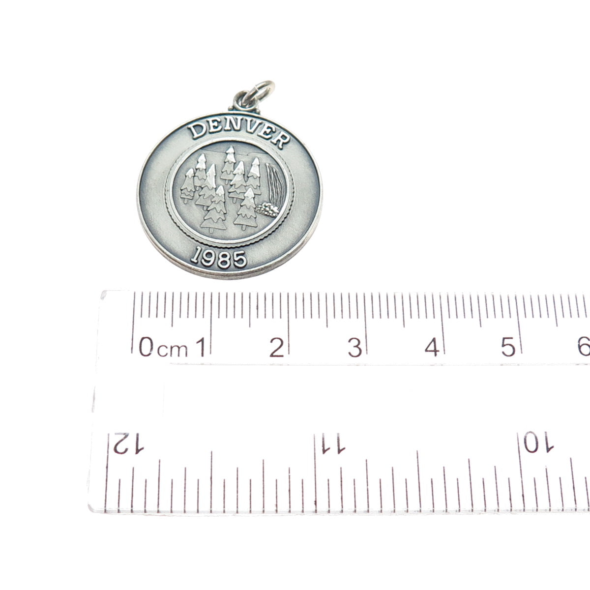 O.C. TANNER 925 Sterling Silver Vintage 1985 Denver Oxidized Charm Pendant