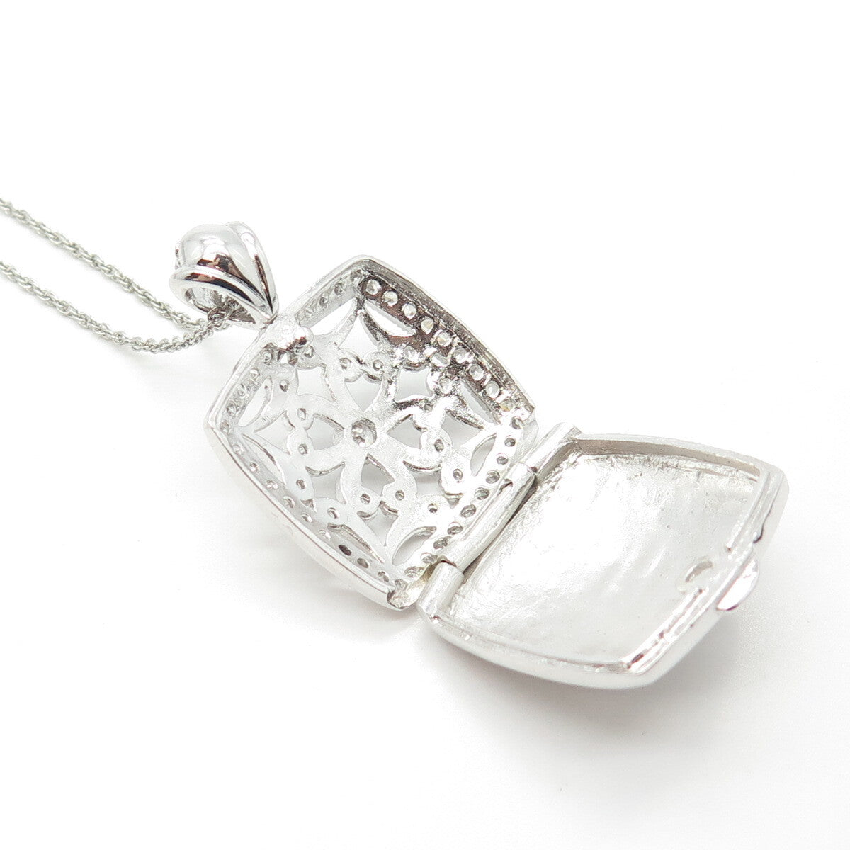 925 Sterling Silver C Z Prince-of-Wales Chain Necklace 24"