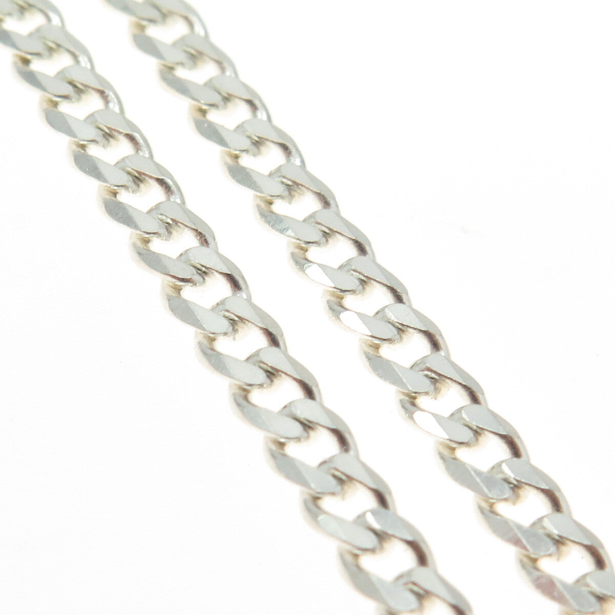 925 Sterling Silver Italy Curb Chain Necklace 18"