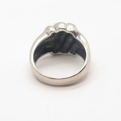 925 Sterling Silver Vintage Ribbed Knot Ring Size 6.25