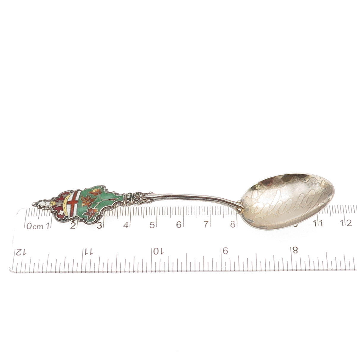 P.W. Ellis & Co 925 Sterling Antique Art Deco Canada Enamel Toronto Coffee Spoon
