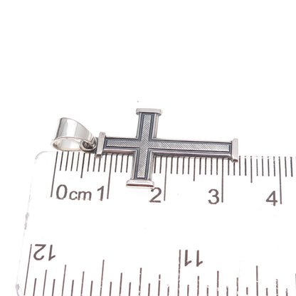 Rand & Paseka 925 Sterling Silver Vintage Cross Oxidized Charm Pendant