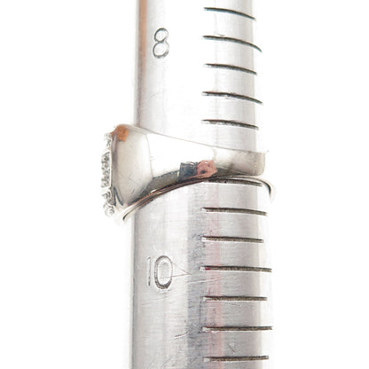 925 Sterling Silver Round & Tapered Baguette-Cut C Z Sparkle Ring Size 9.25