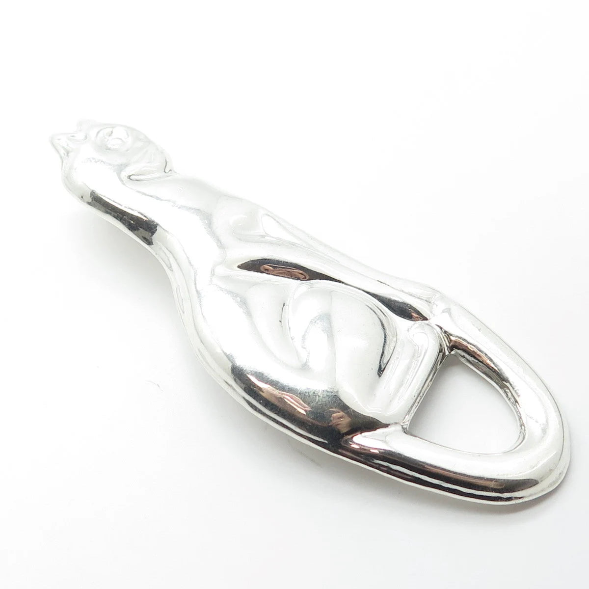 925 Sterling Silver Vintage Mexico Cat Pin Brooch / Pendant