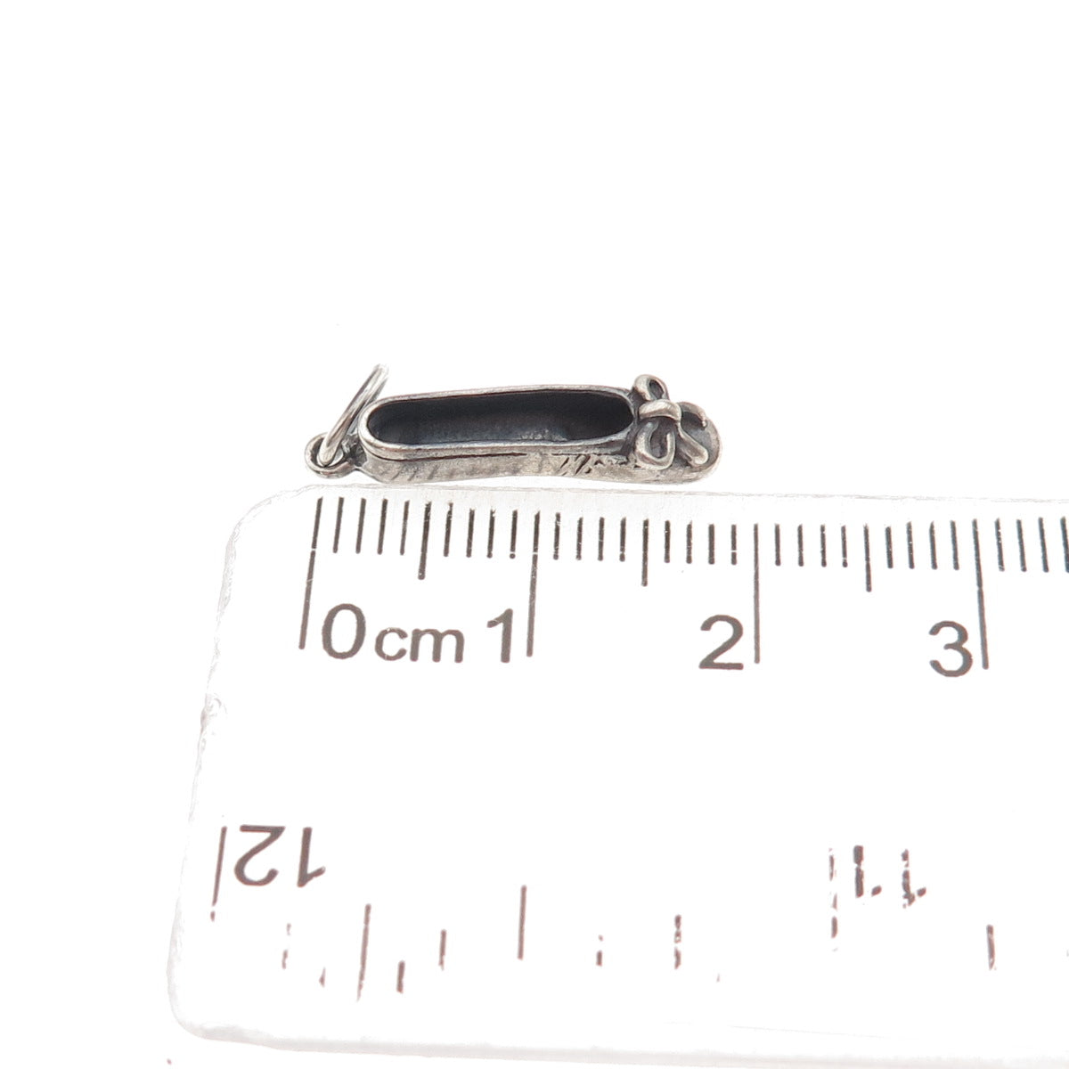 Sunwest Sterling Silver Vintage Ballerina Shoe Oxidized 3D Mini Charm Pendant