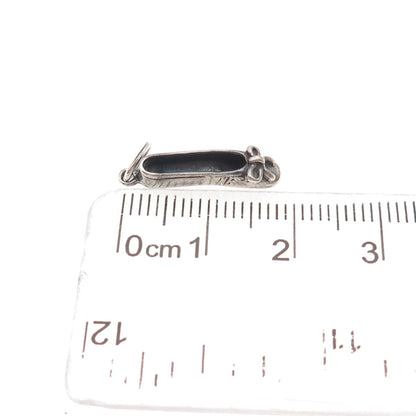 Sunwest Sterling Silver Vintage Ballerina Shoe Oxidized 3D Mini Charm Pendant