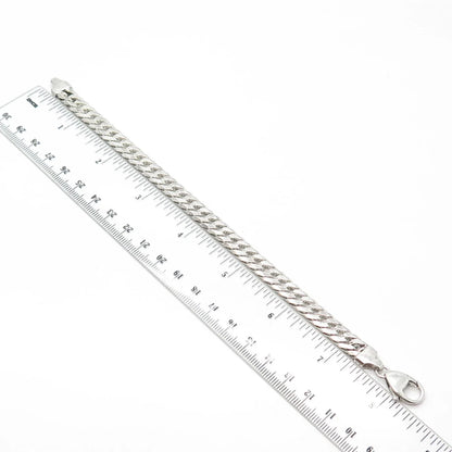 925 Sterling Silver Vintage Sweden Cuban Link Bracelet 8"