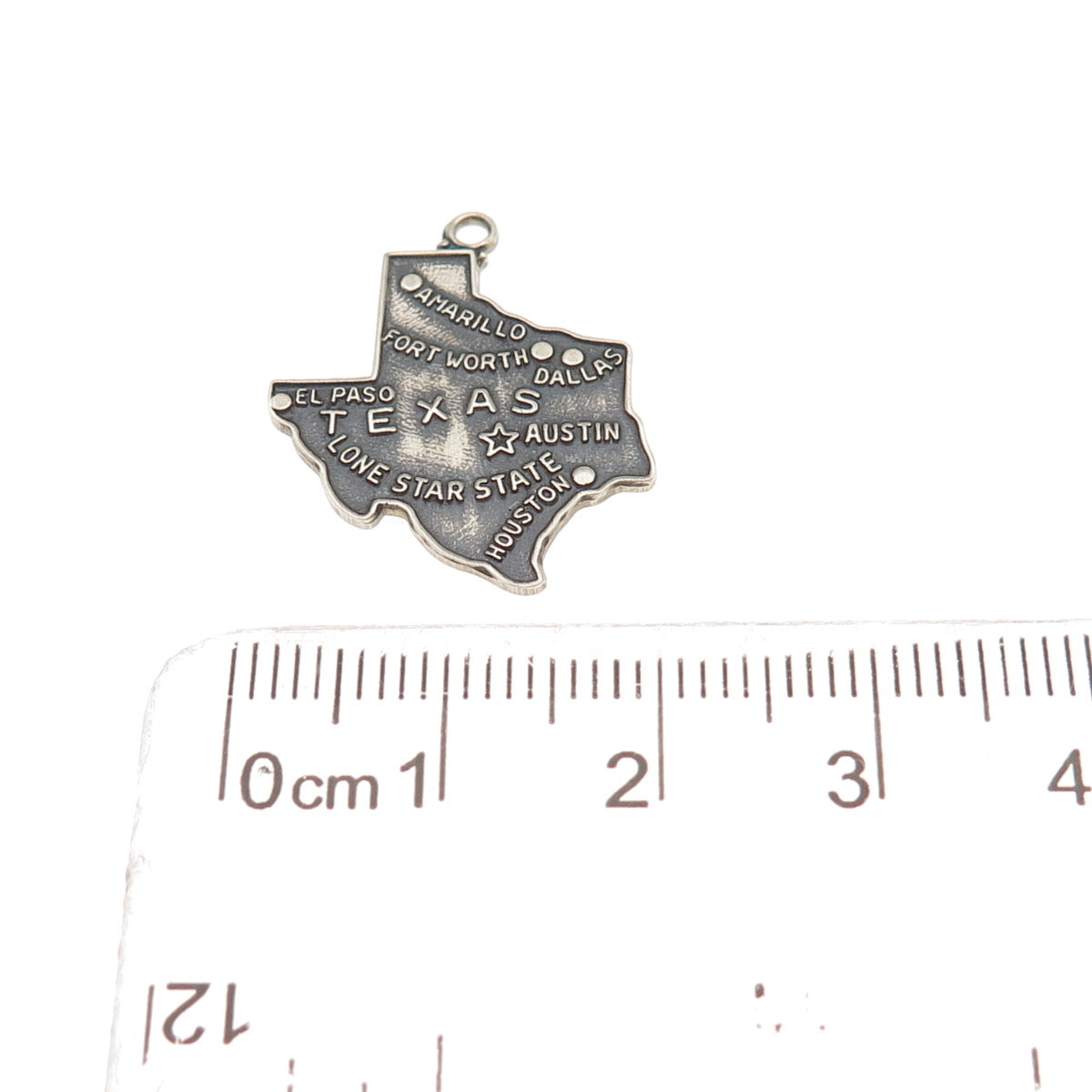 Griffith & Co. Silver Filled Vintage Texas State Map Oxidized Charm Pendant