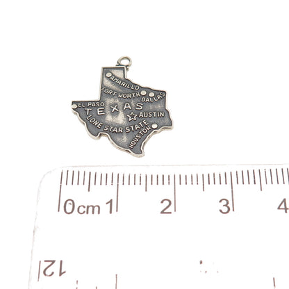 Griffith & Co. Silver Filled Vintage Texas State Map Oxidized Charm Pendant