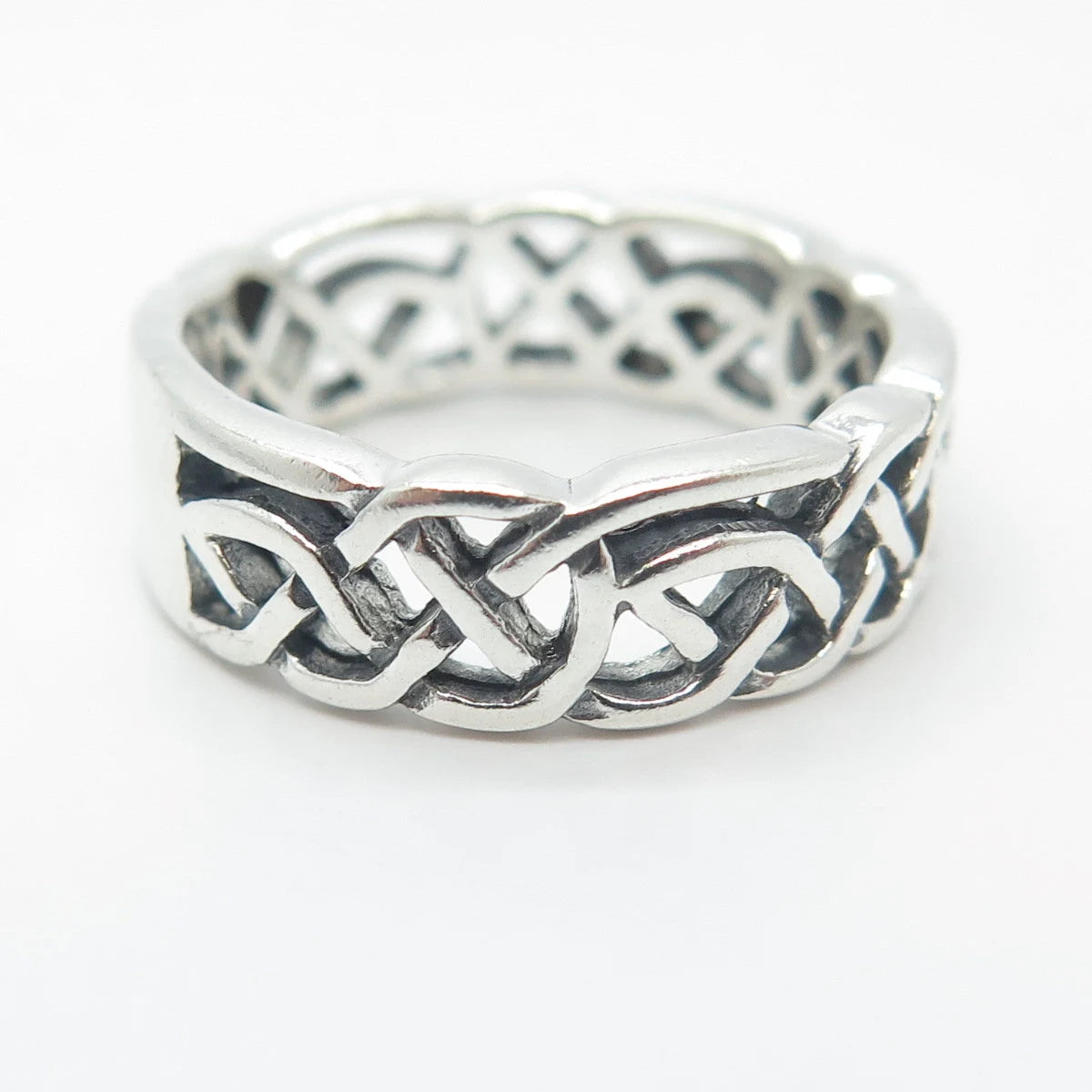 925 Sterling Silver Vintage Celtic Band Ring Size 6.75