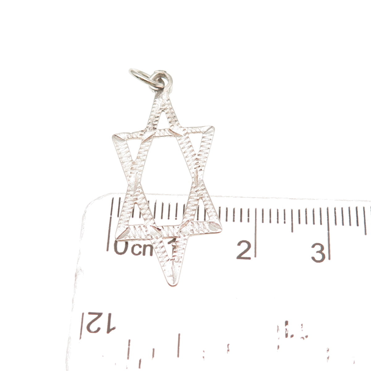 925 Sterling Silver Vintage Star of David Charm Pendant