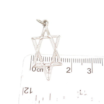 925 Sterling Silver Vintage Star of David Charm Pendant