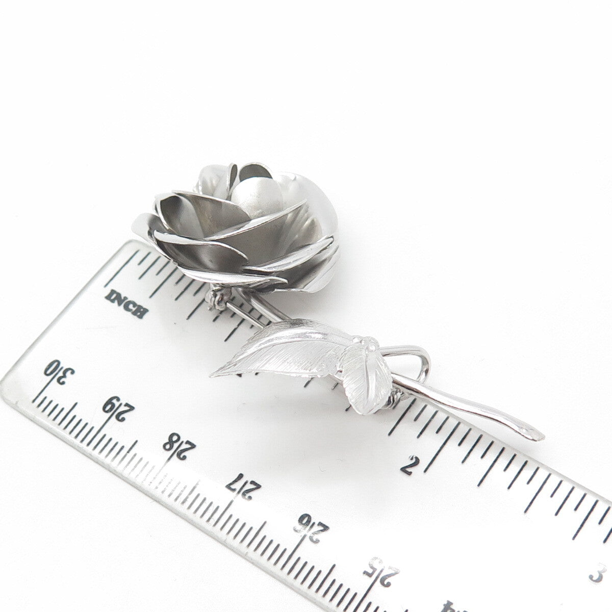 RAIMOND SILVER MFG CO. 925 Sterling Silver Vintage Handmade Rose Flower Brooch