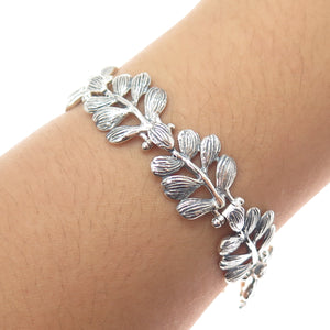 HAGIT GORALI 925 Sterling Silver Vintage Israel Modernist Floral Bracelet 6.75"