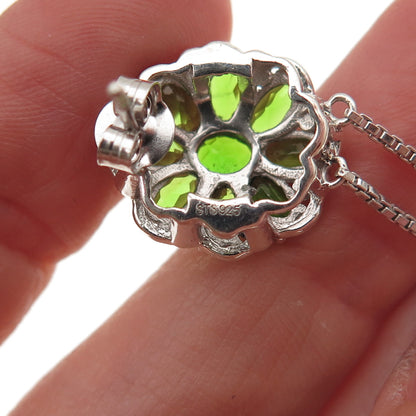 Chuck Clemency 925 Sterling Silver Enamel Real Peridot Butterfly Dangle Earrings