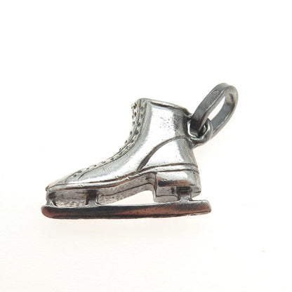 925 Sterling Silver Vintage Italy Ice Skating Shoe Charm Pendant